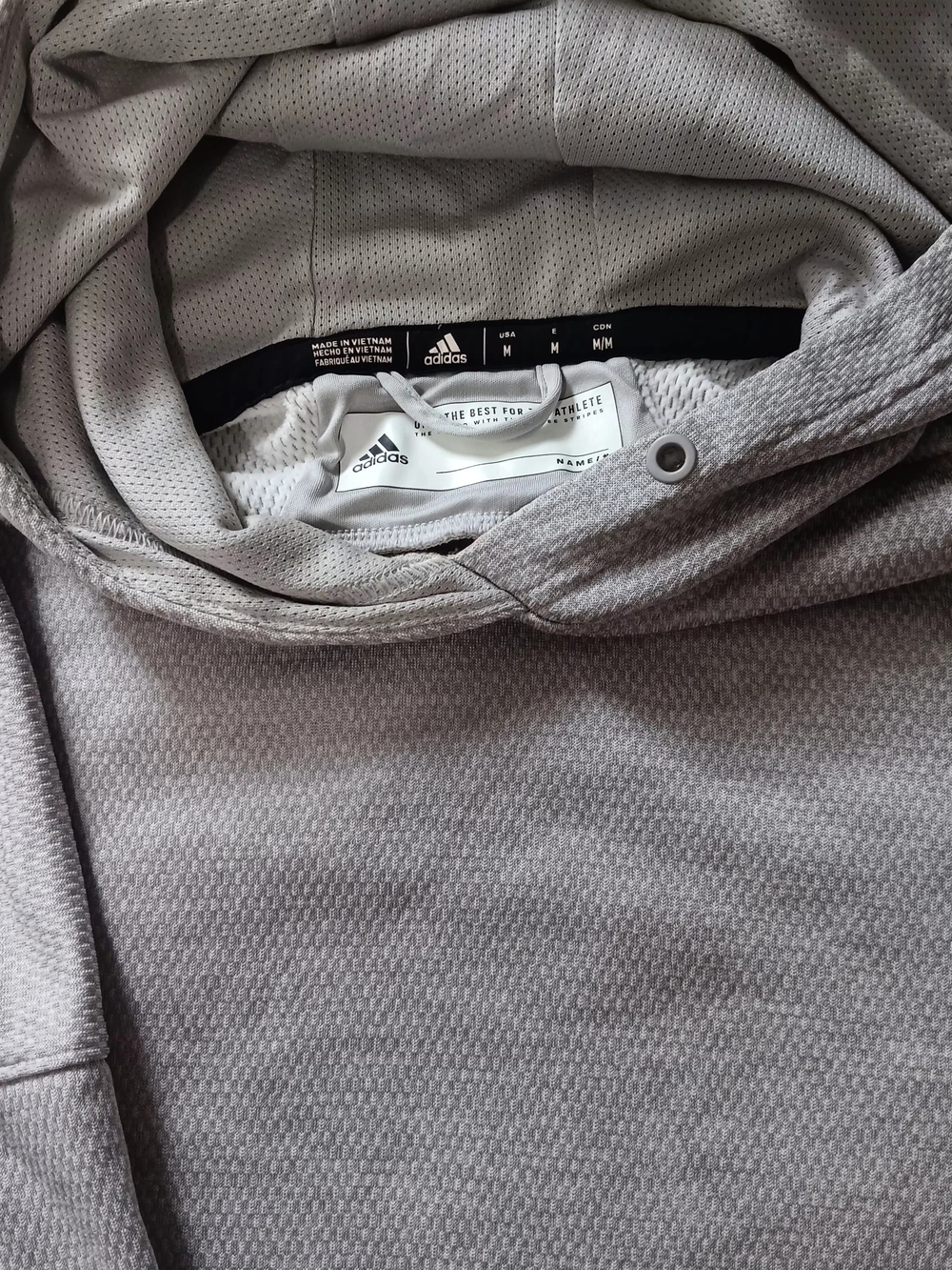 Adidas Men’s Light Gray Hooded Athletic Shirt